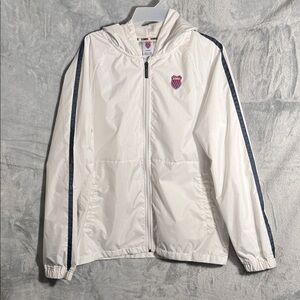 K-Swiss jacket men’s size small White Windbreaker Jacket lightweight full zip